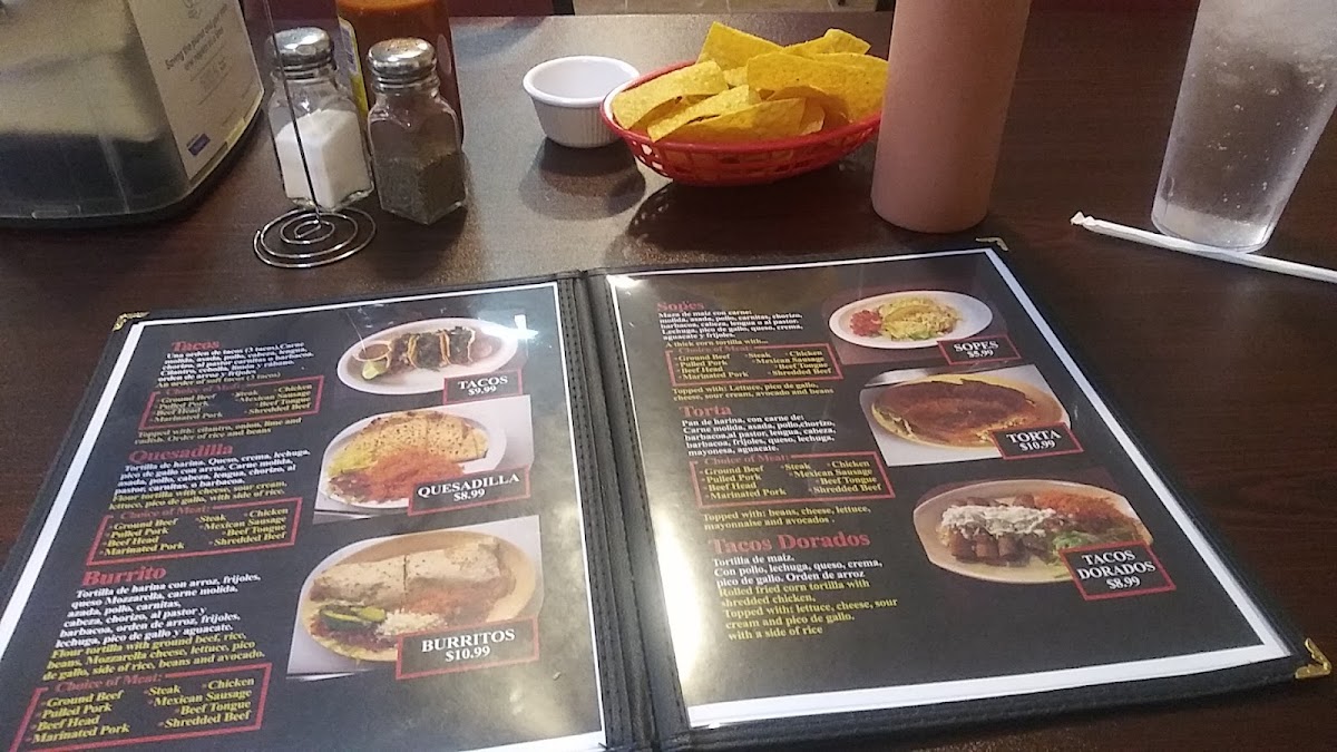El Mirasol-Mexican Grill and Store menu board