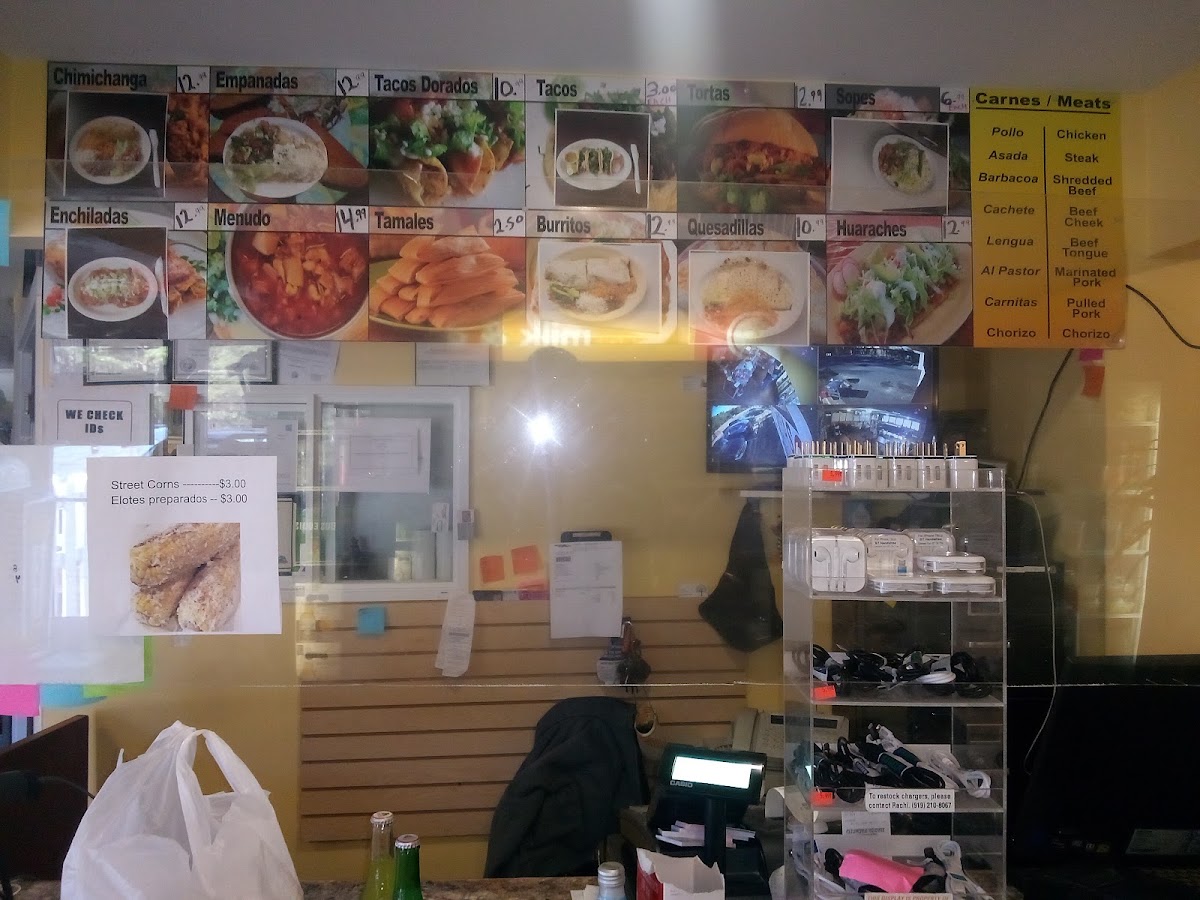 El Mirasol-Mexican Grill and Store menu board