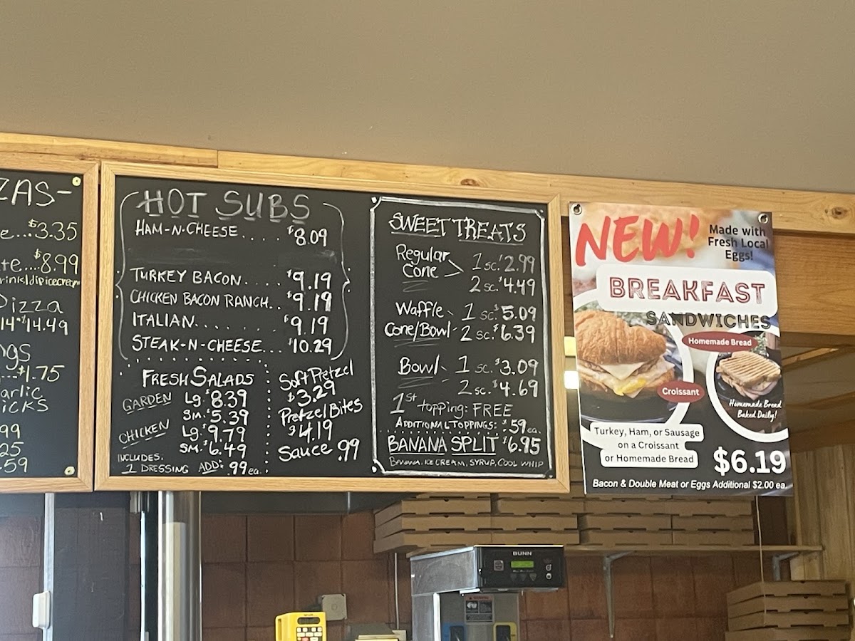Country Boy Cafe menu board