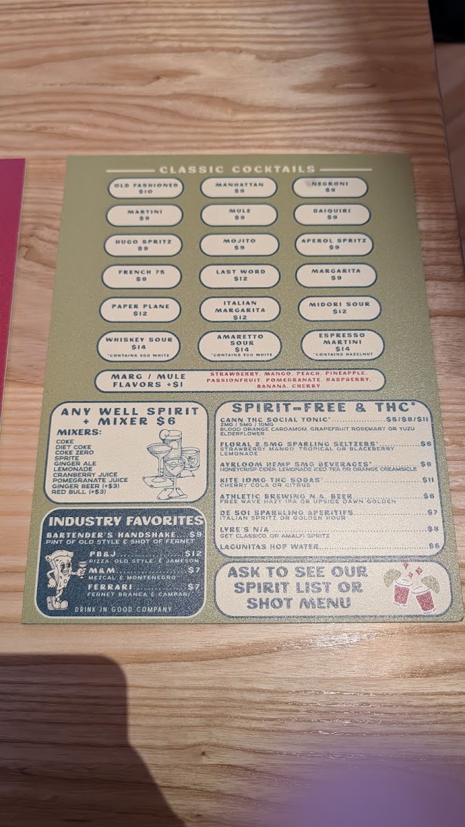 The Fold Goshen menu board