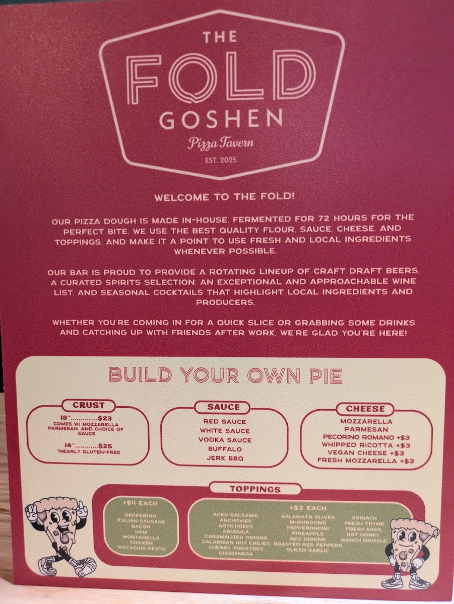 The Fold Goshen menu board