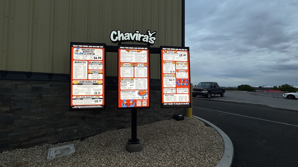Chavira's Market menu board