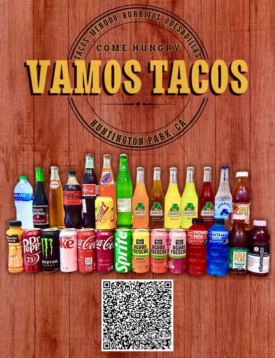 Vamos Tacos menu board