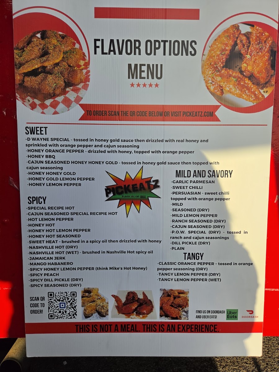 Pickeatz menu board
