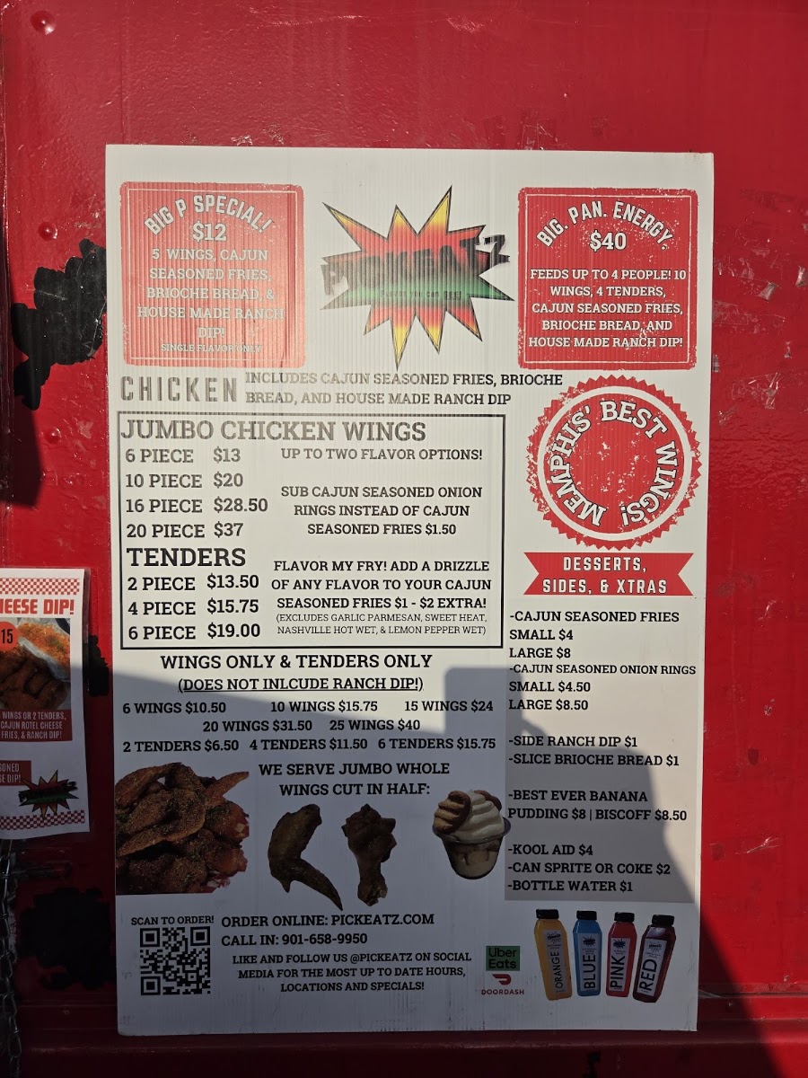 Pickeatz menu board