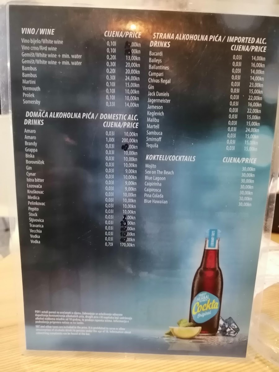 Barney's Caffe menu board