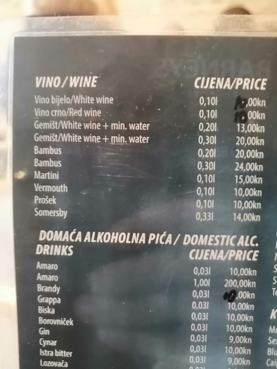 Barney's Caffe menu board