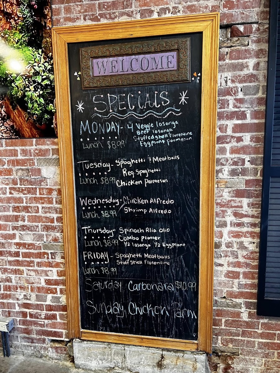 Viva La Pasta menu board