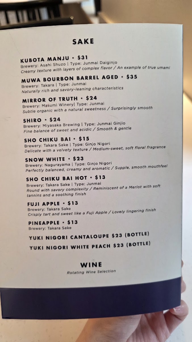Ampersand Asian Supper Club menu board