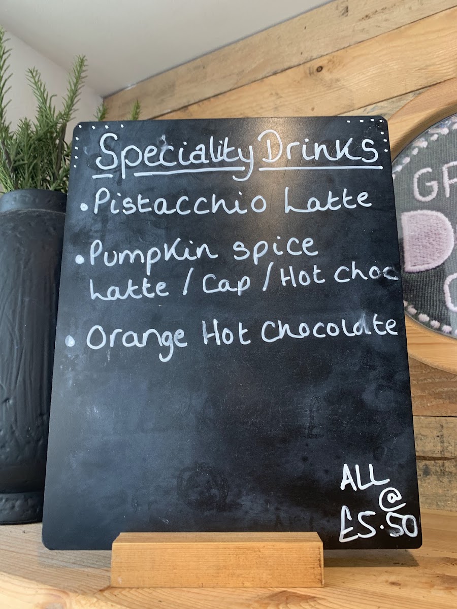 Green Dot Café menu board