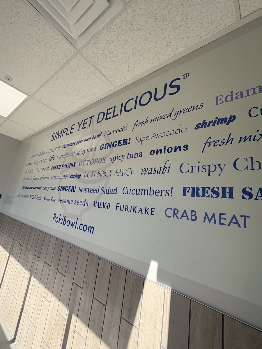 Poki Bowl menu board