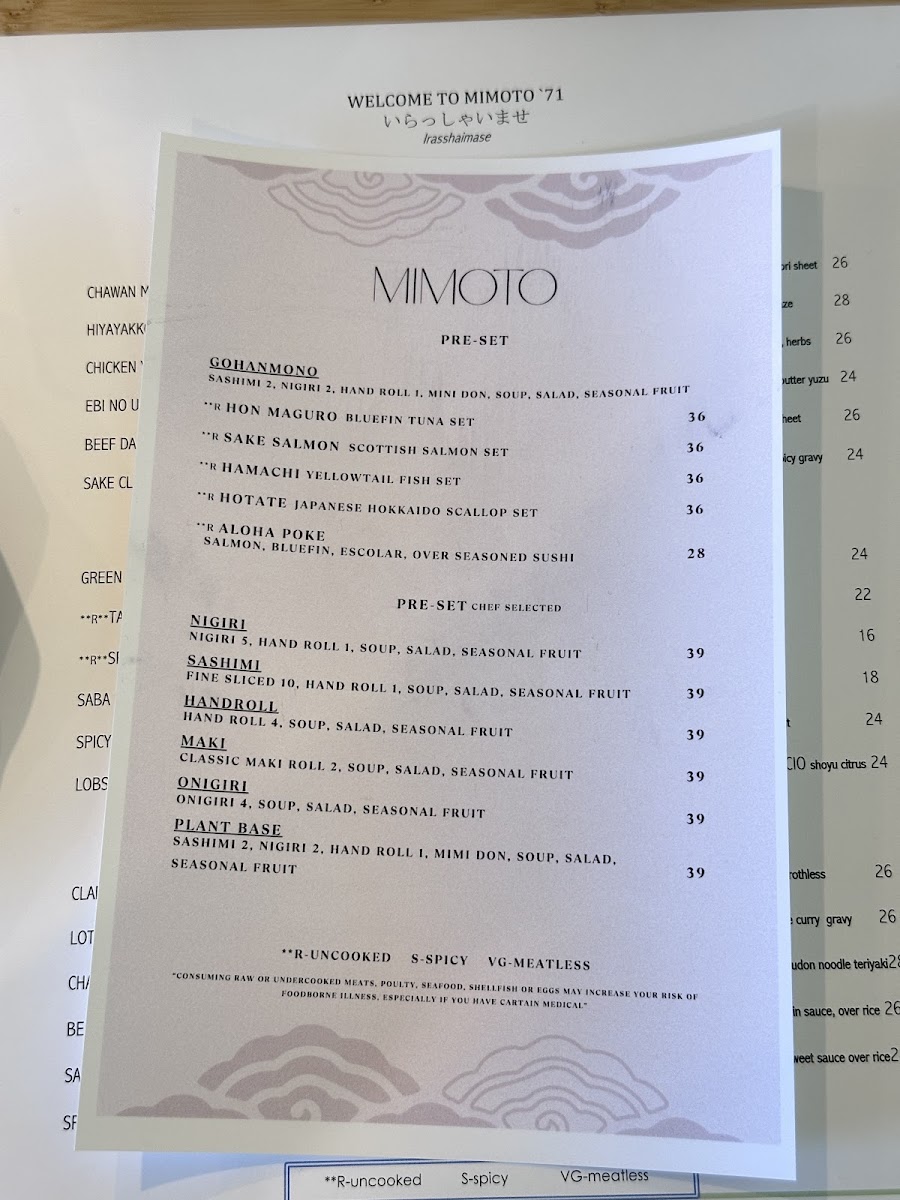 MIMOTO Naples menu board