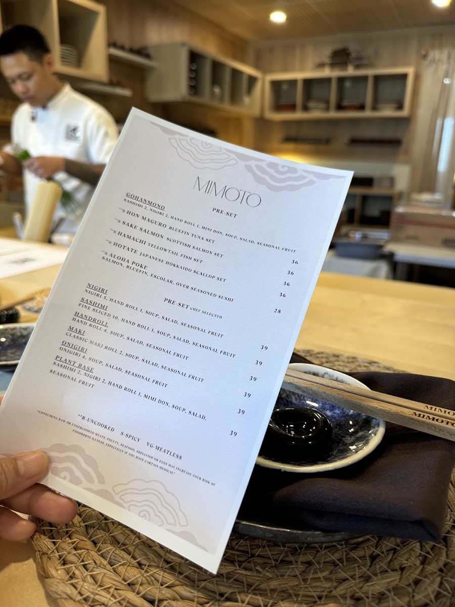 MIMOTO Naples menu board