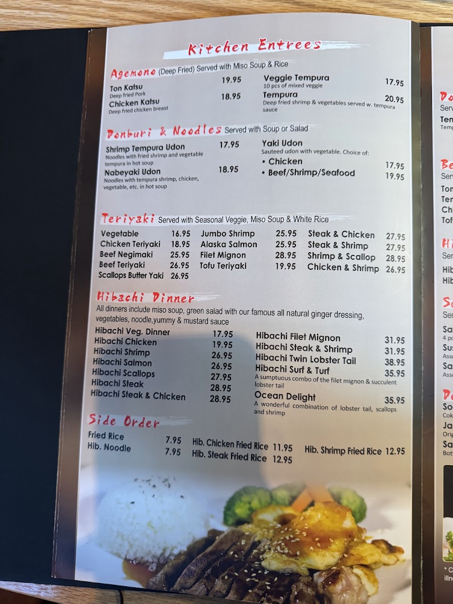 Osaka Sushi menu board