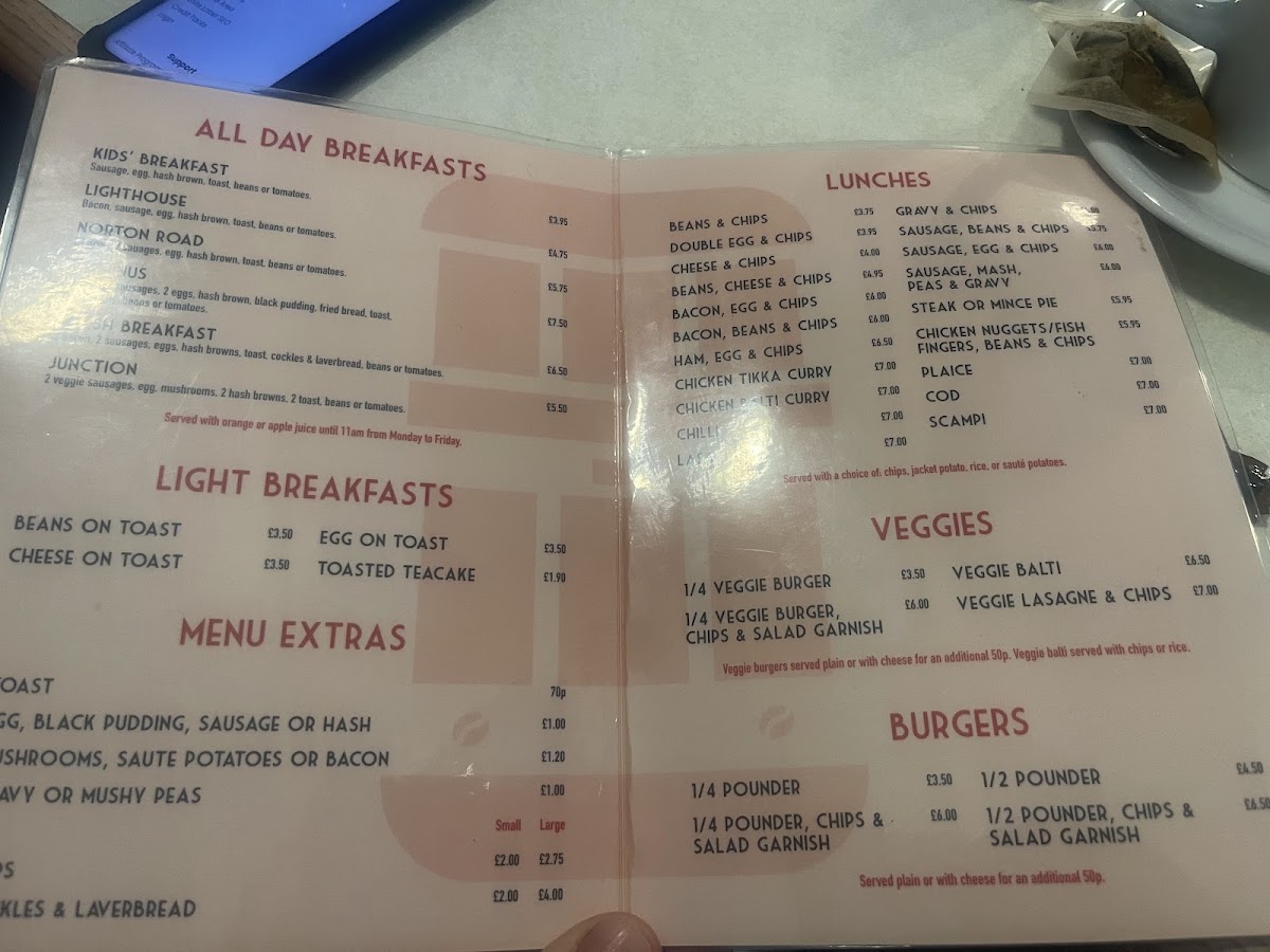 Little trams cafe menu board