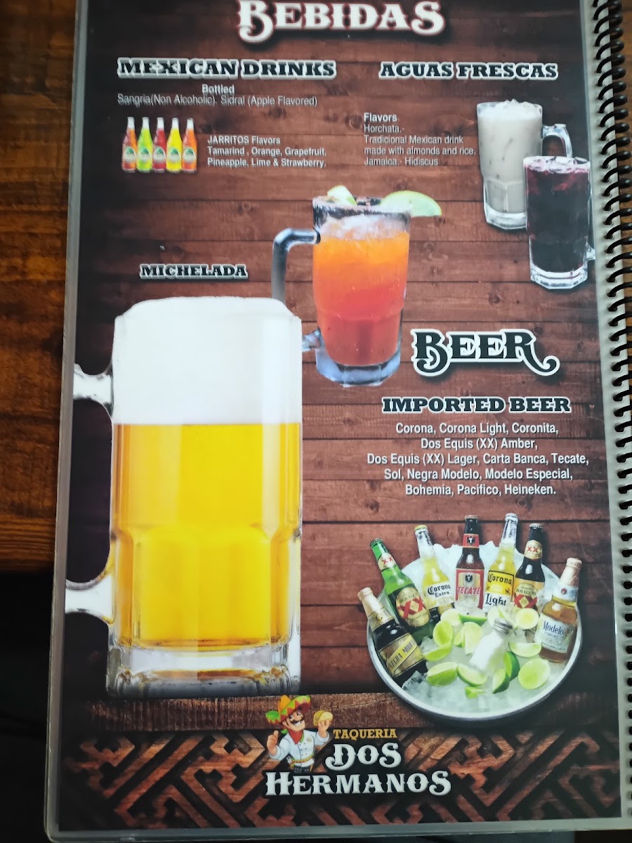 Carniceria Y Taqueria Dos menu board