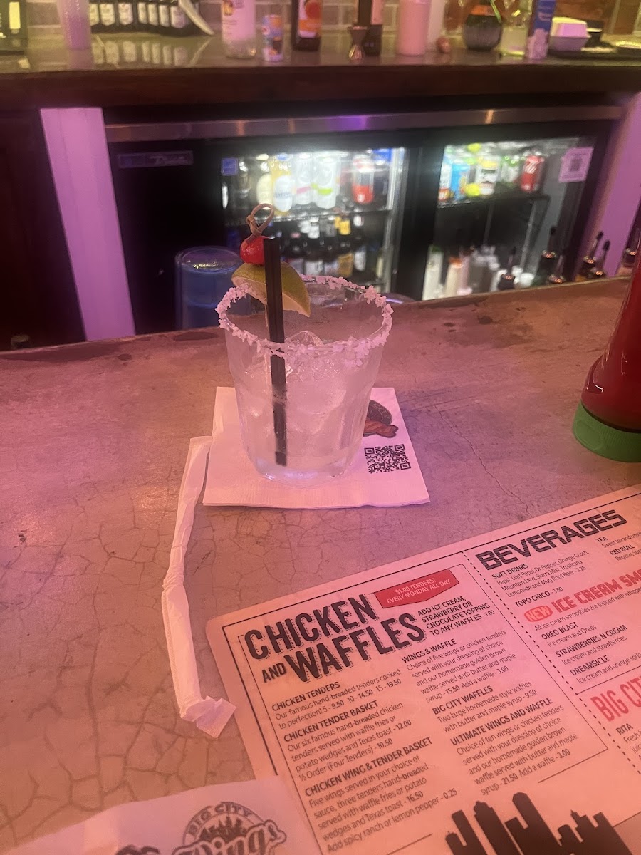 Big City Wings menu board