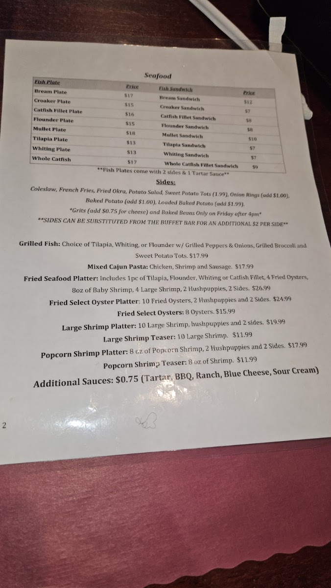Workman's Soul & Que menu board