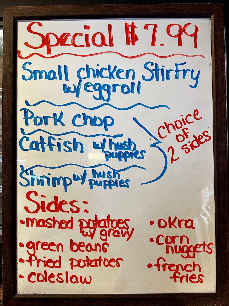 York Country Store menu board