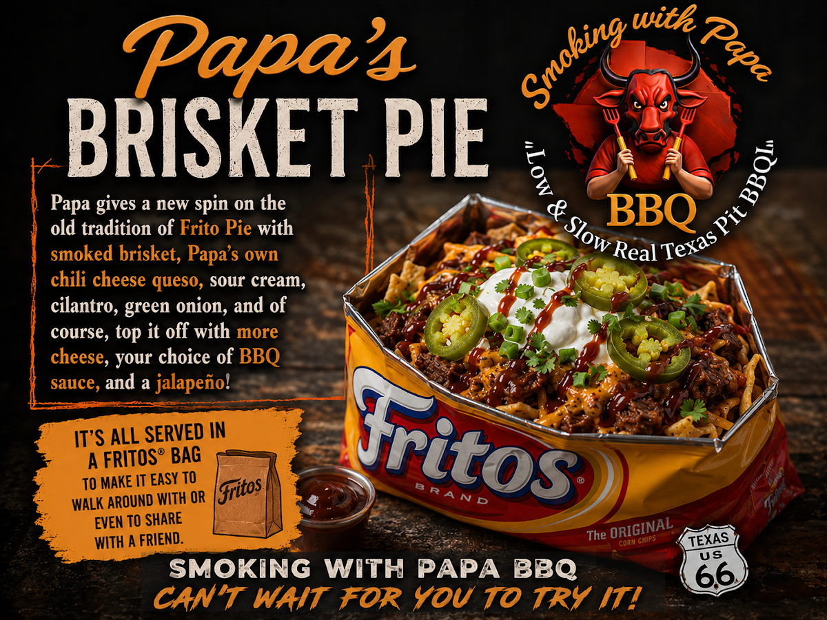 Smoking with Papa BBQ menu board
