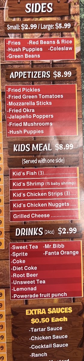 Chick O’ Fish menu board