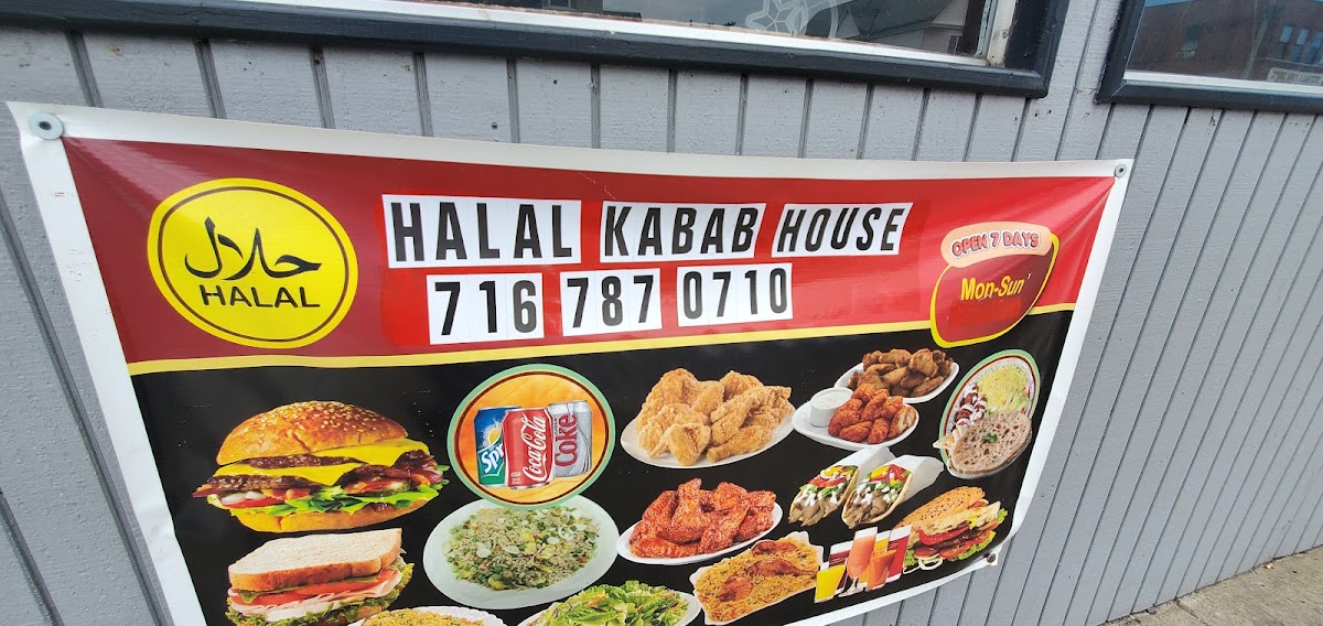 Halal Kabab House menu board