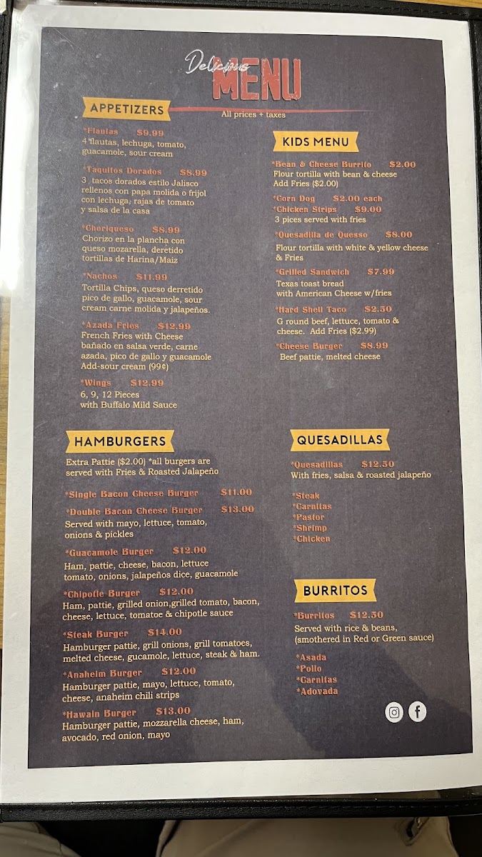 Cactus restaurant menu board