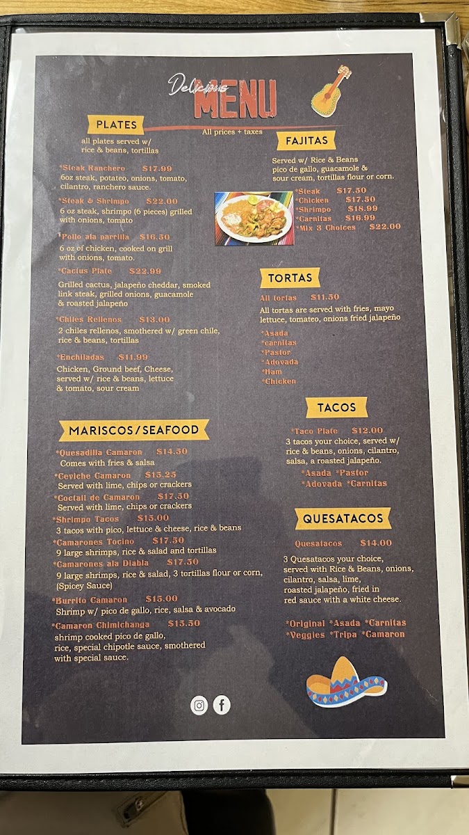 Cactus restaurant menu board