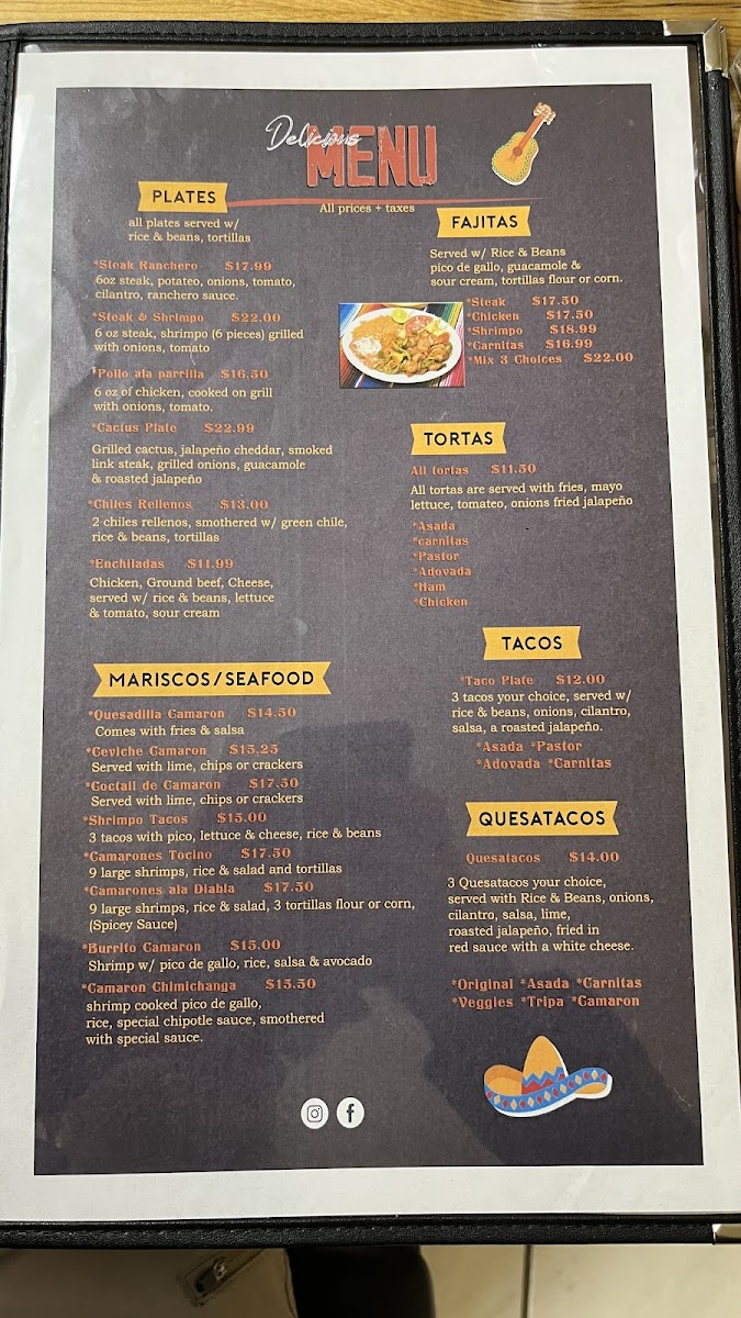 Cactus restaurant menu board