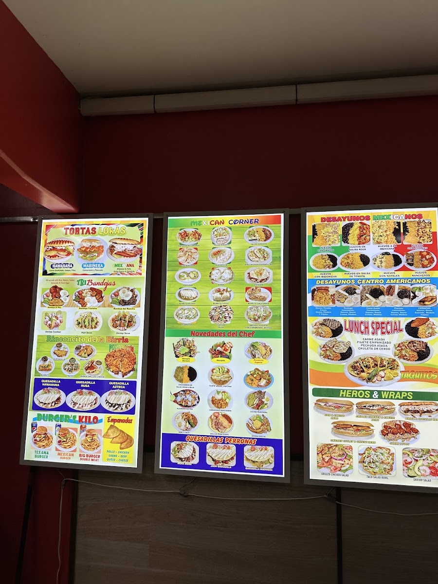El Rinconcito De Los Sabores 2 menu board