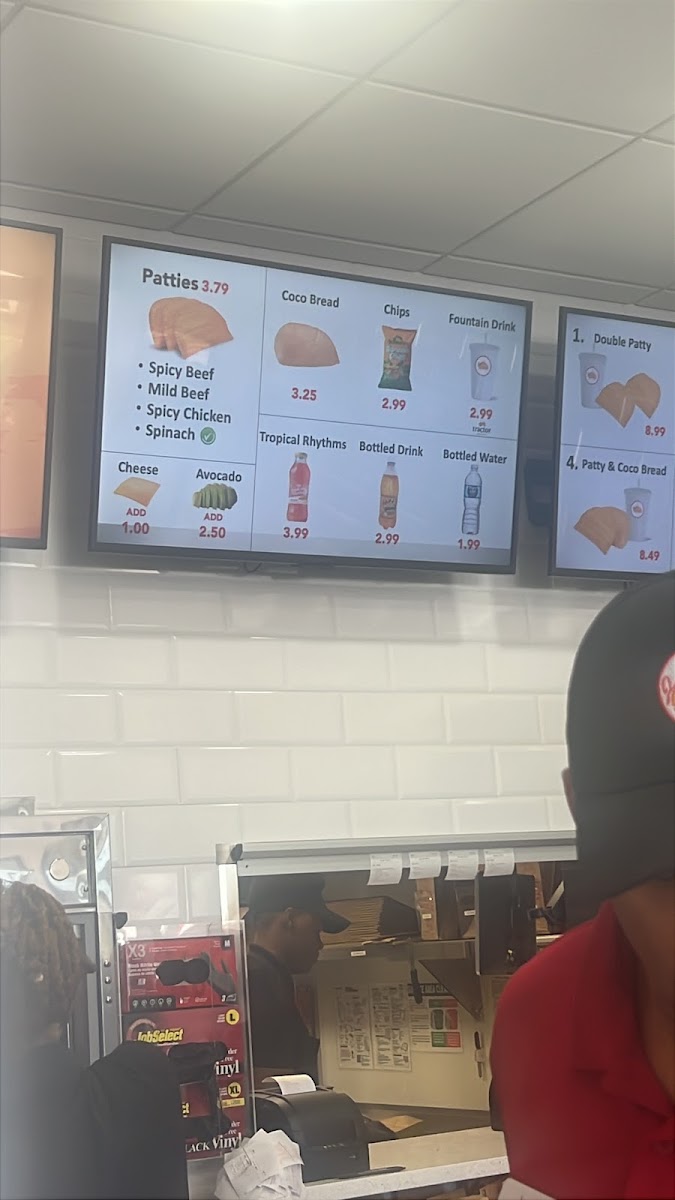 Juici Patties menu board