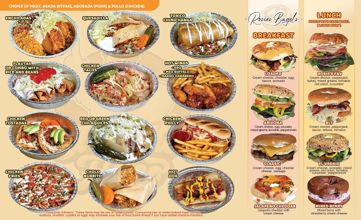 El Pollo flaco menu board