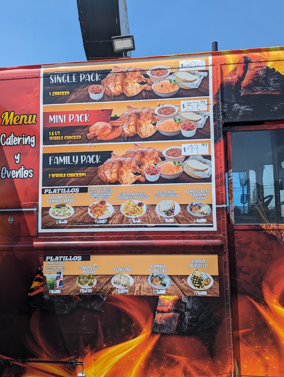 El Pollo flaco menu board