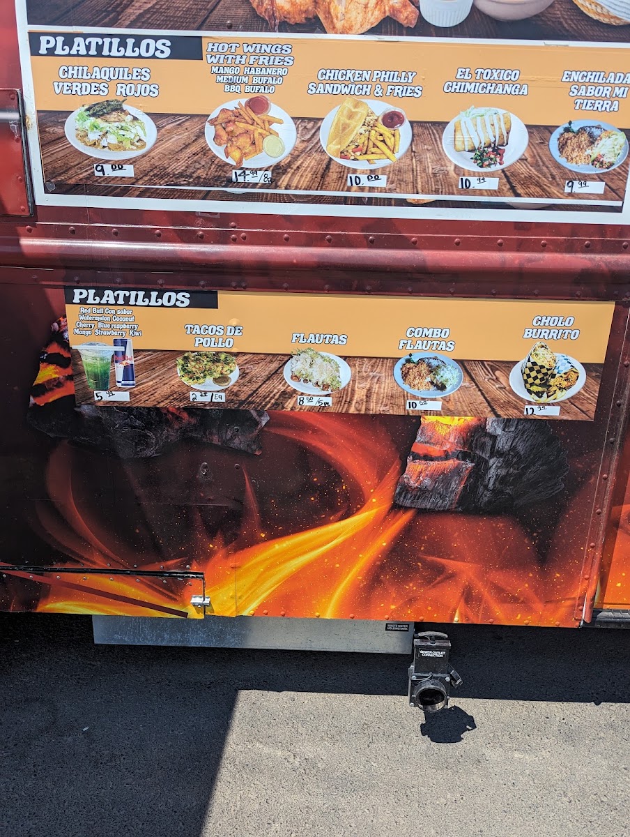 El Pollo flaco menu board