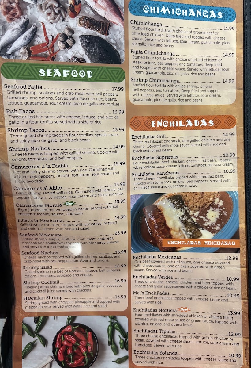 Patrón Grill menu board
