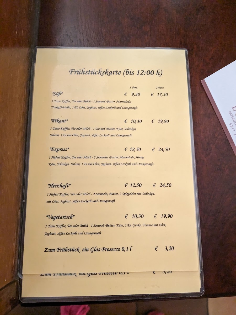 Cafe Express menu board