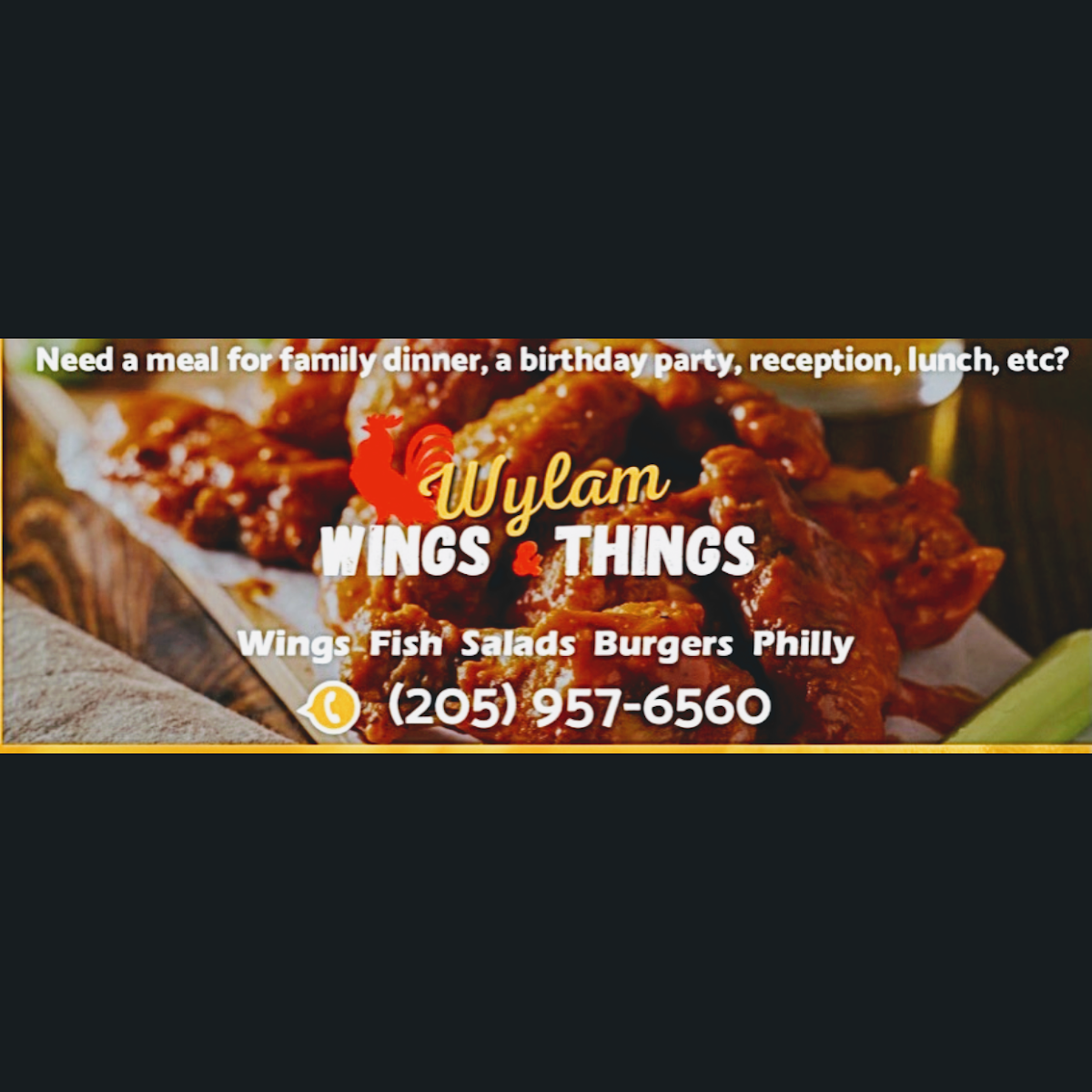 Wylam Wings & Things menu board