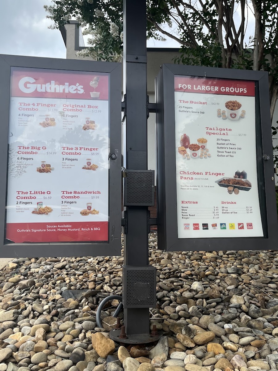 Guthrie's Of Hartwell menu board