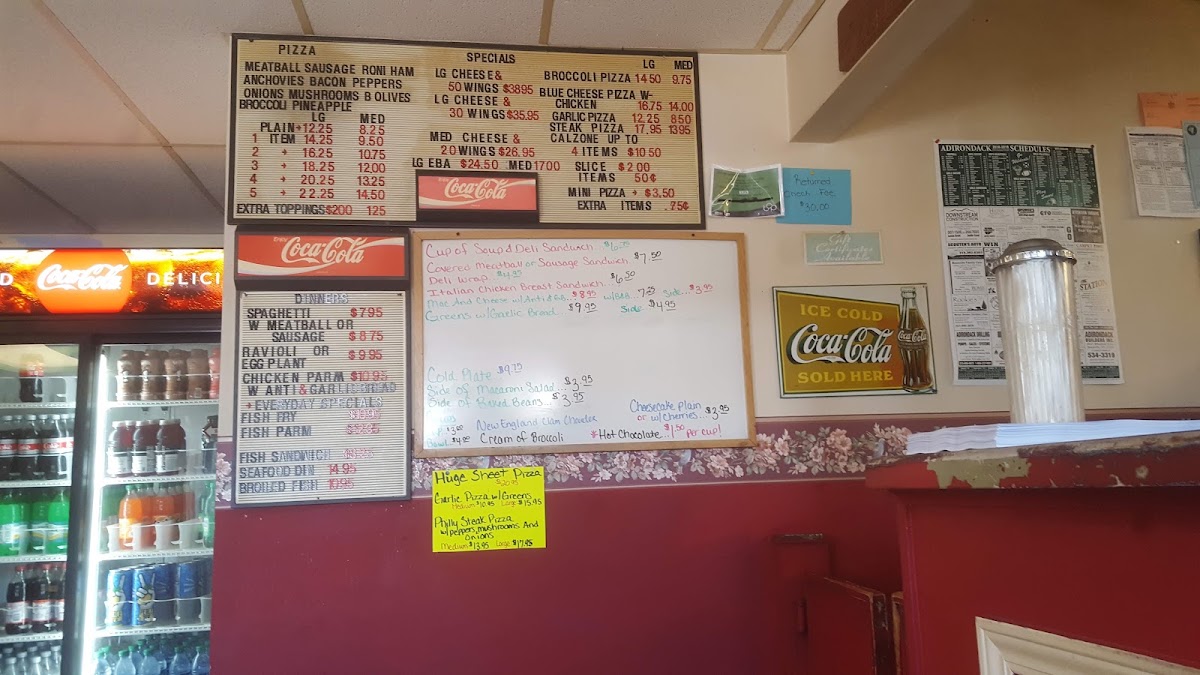 Luigi's Pizzeria menu board