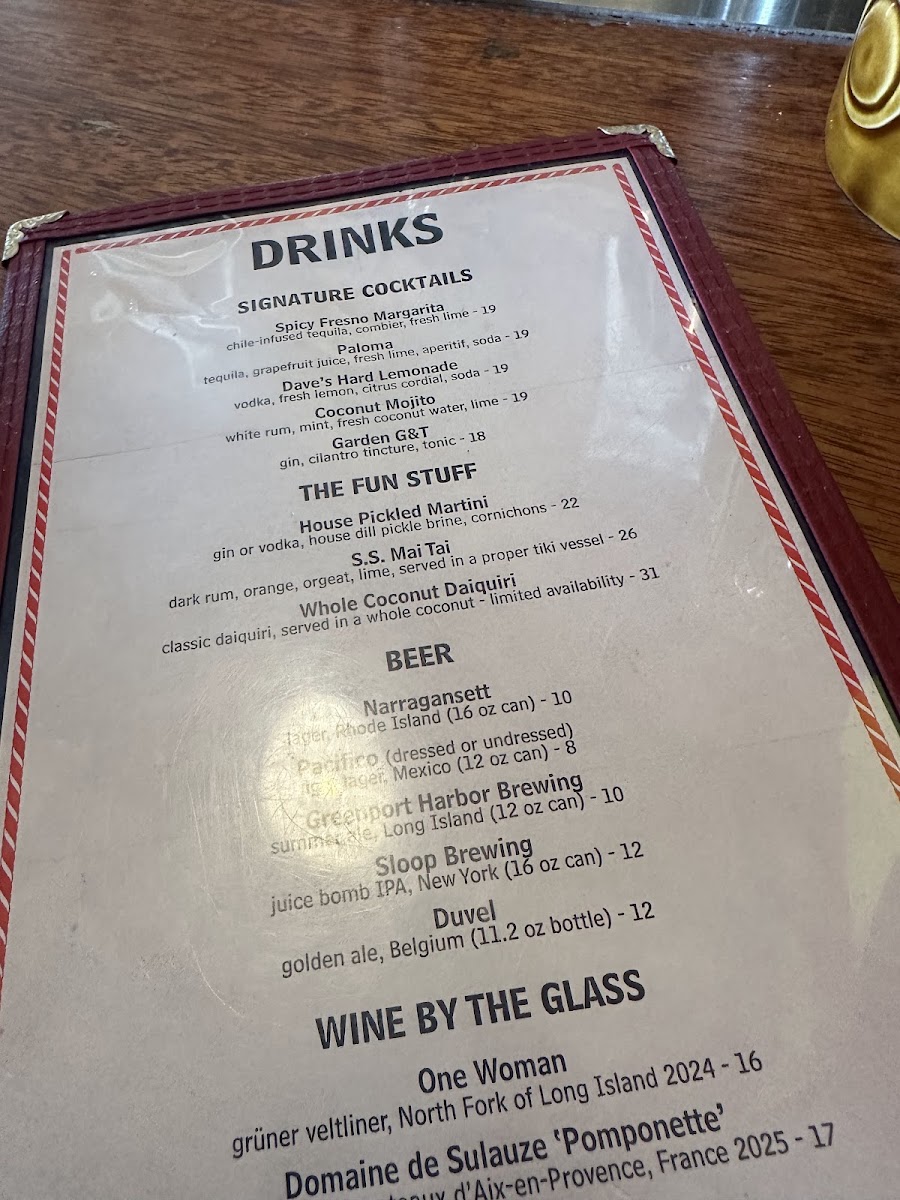 Eddie’s at Silver Sands menu board