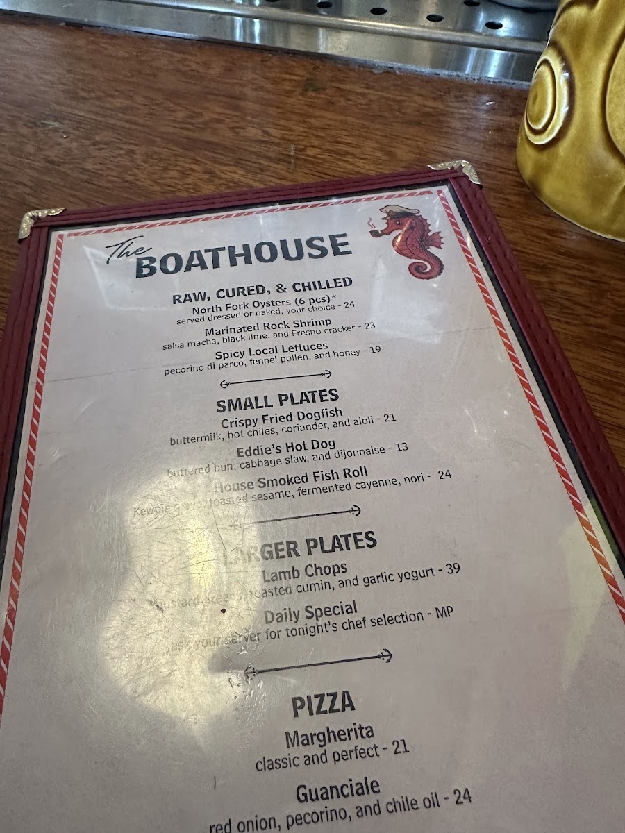 Eddie’s at Silver Sands menu board