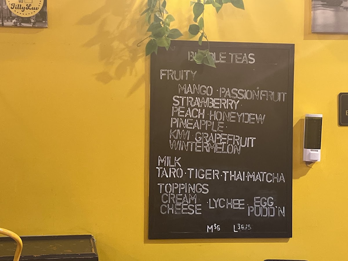 Filly Luv menu board