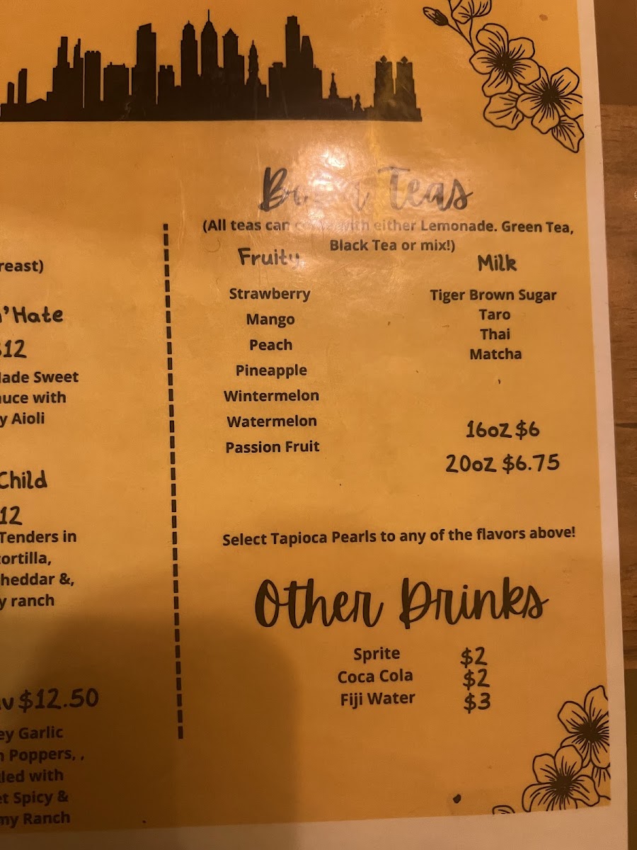 Filly Luv menu board