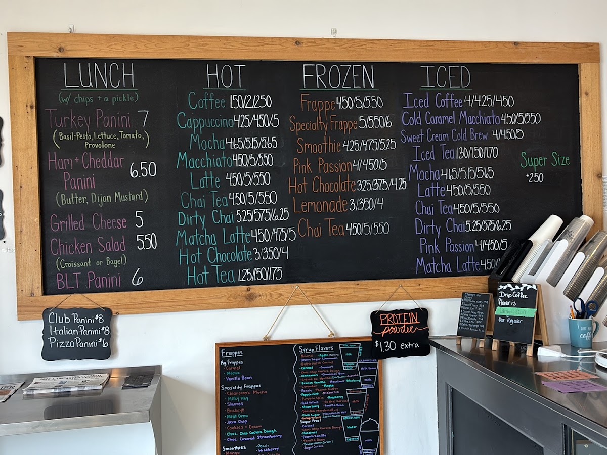 Spade's Cafe menu board