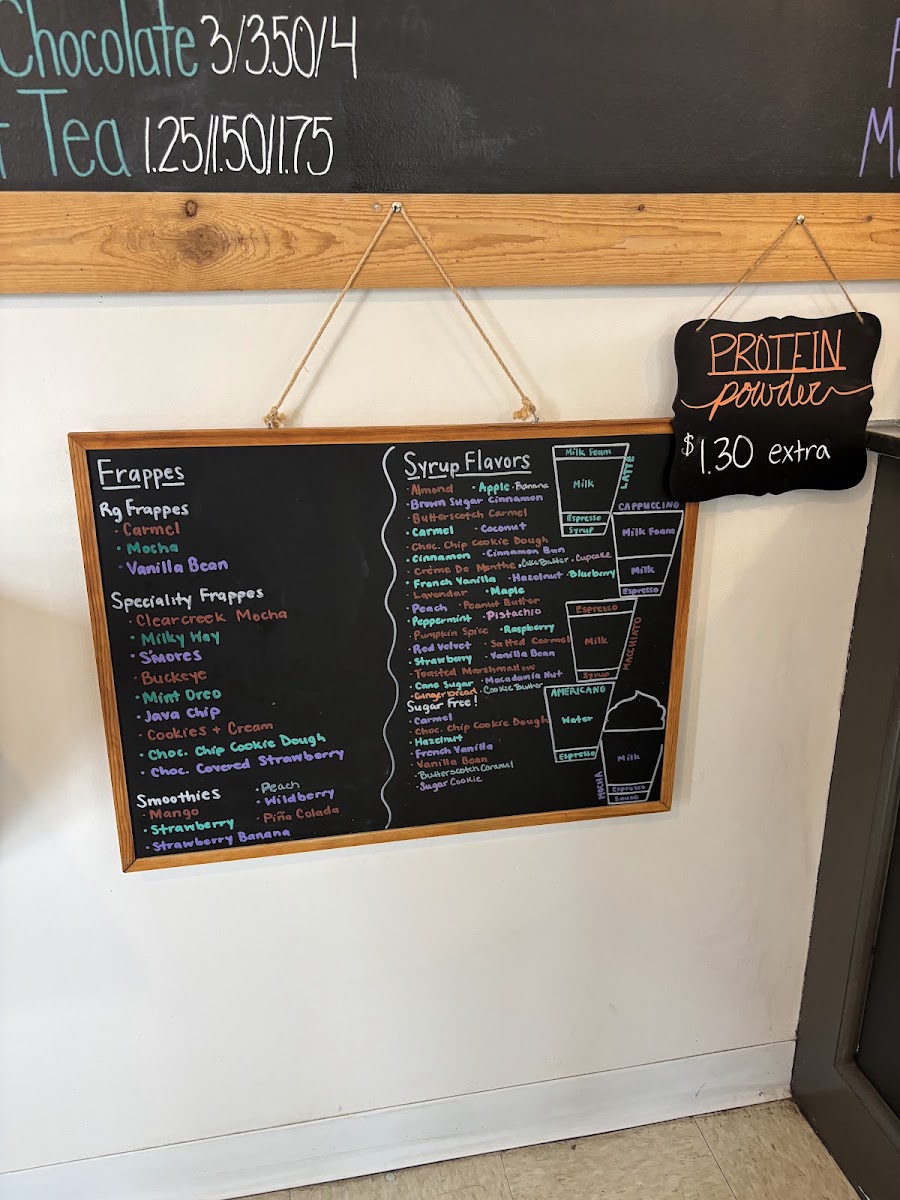Spade's Cafe menu board