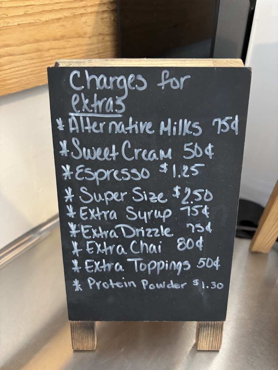 Spade's Cafe menu board