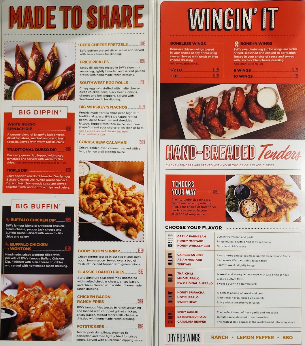 Big Whiskey's - Neosho menu board