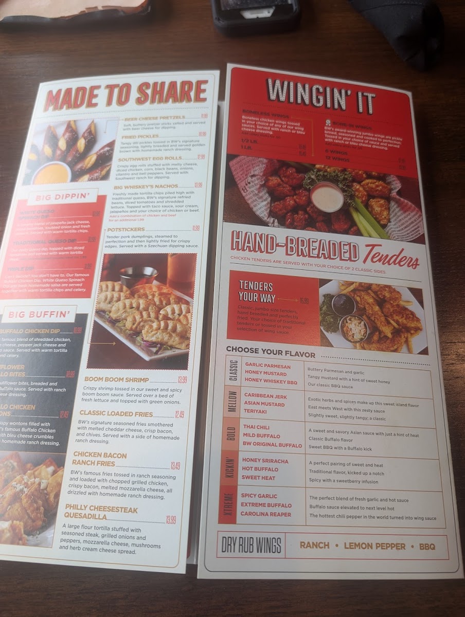 Big Whiskey's - Neosho menu board