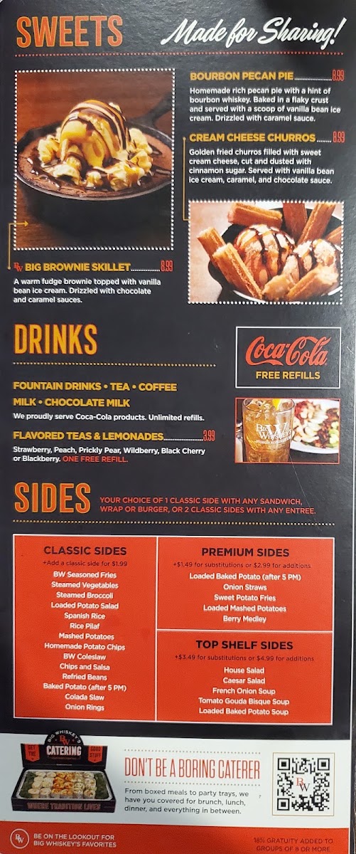 Big Whiskey's - Neosho menu board
