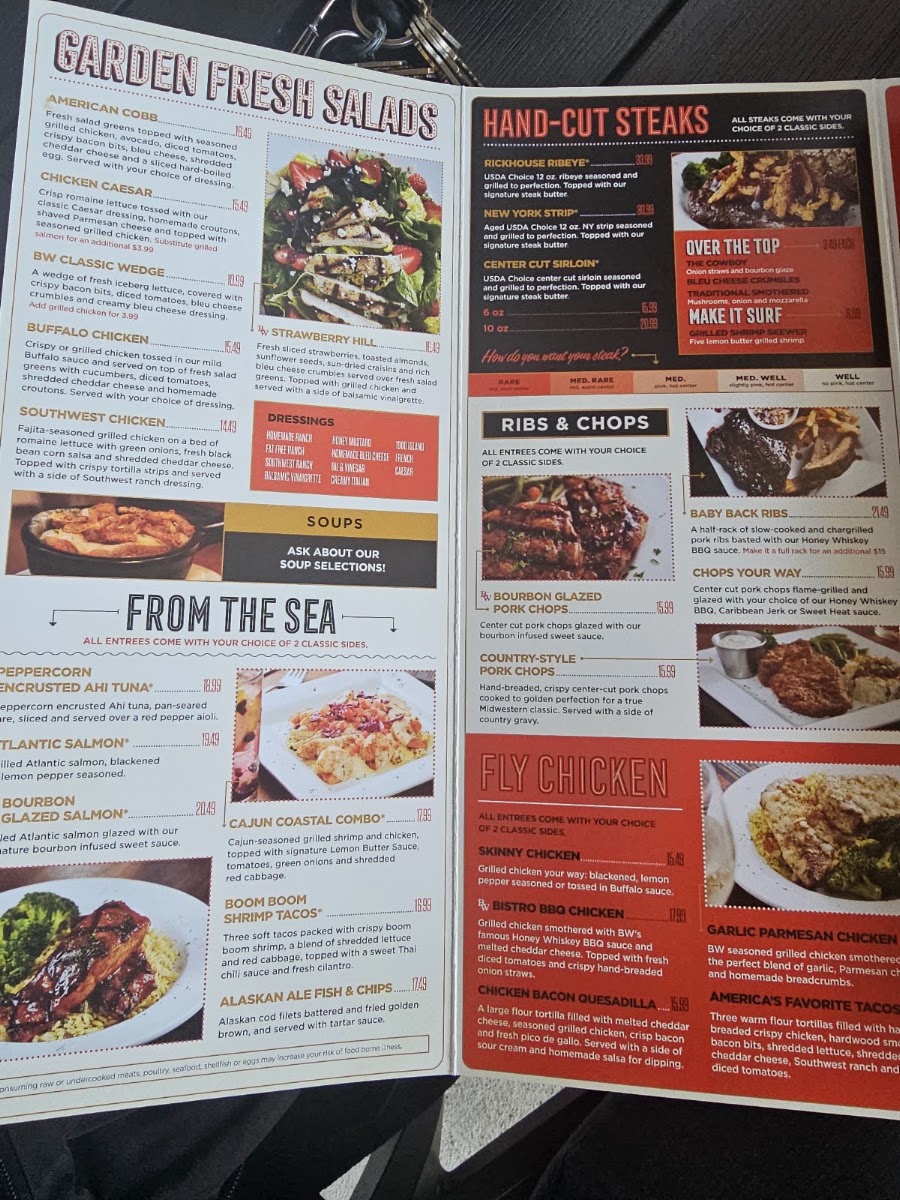 Big Whiskey's - Neosho menu board